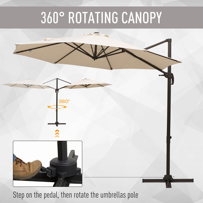 Roma 3m Cantilever Parasol with 360° Rotation