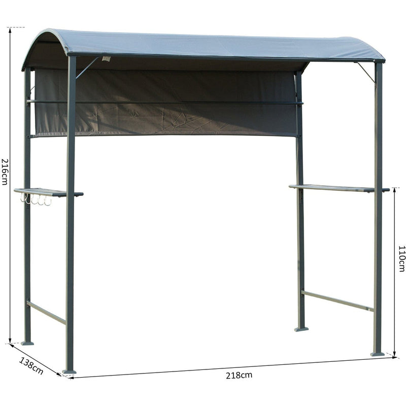 Metal Frame Outdoor BBQ Canopy, Grey