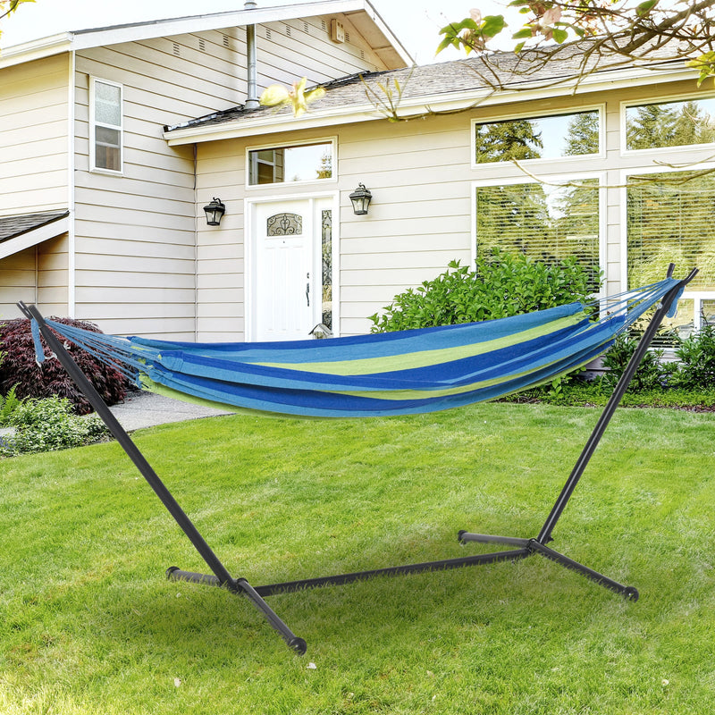 Camping Hammock with Stand, Bag, Adjustable, 120kg Load Outsunny