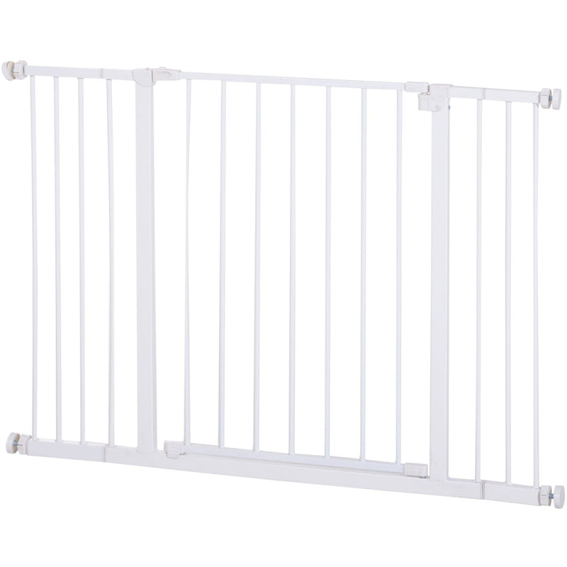 Pressure Fit Pet Safety Gate, Metal Fence, 72-107cm, White