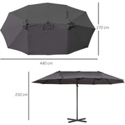 Large Cantilever Umbrella With Cross Base Outsunny