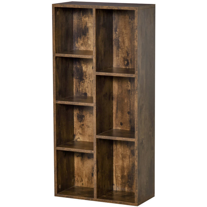 Industrial Bookcase, Free Standing, Rustic Brown