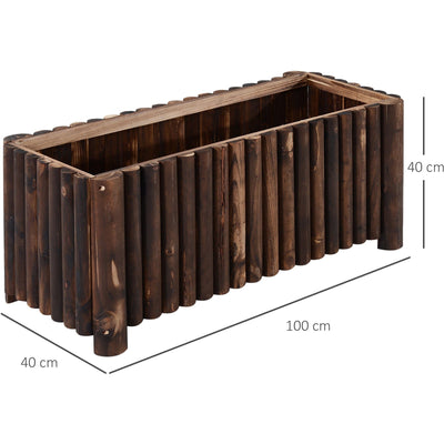 4ft Raised Wooden Flower Beds Outsunny