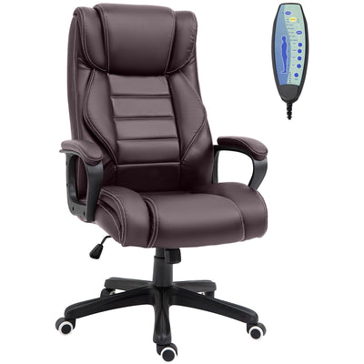 6 Point Vibrating Massage Office Chair, Swivel, Footrest Homcom