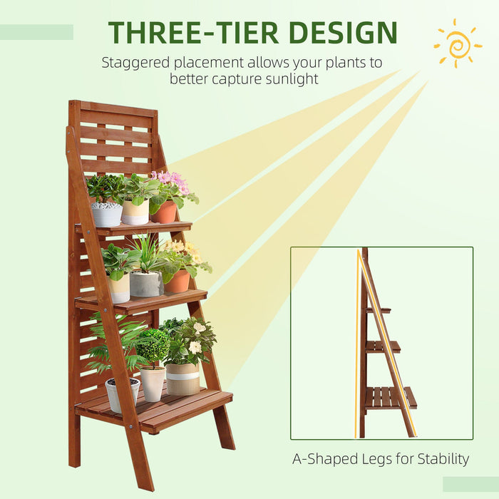 Solid Wood 3 Tier Plant Stand