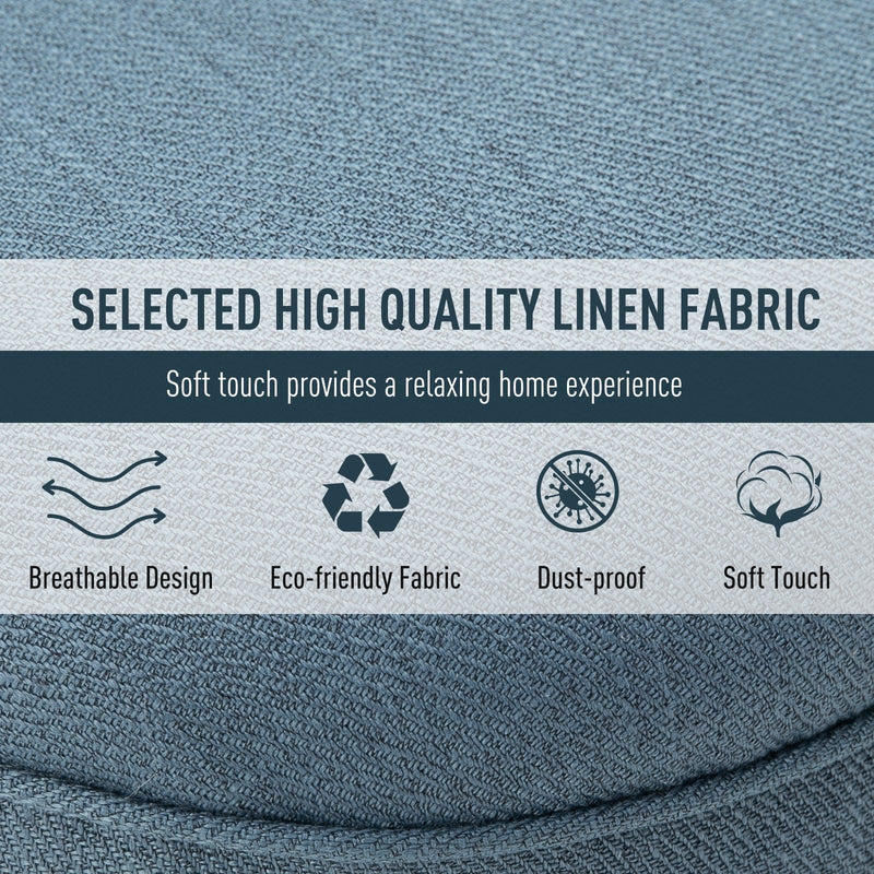 Blue Fabric Accent Chair with Solid Wooden Legs