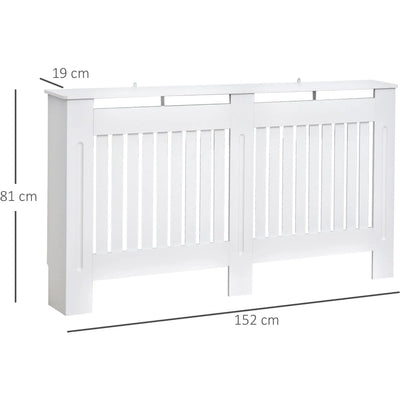 Slatted Radiator Cover, White Painted Cabinet Homcom