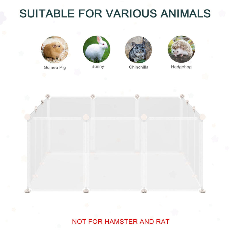 White DIY Plastic Pet Playpen: 12 Panels