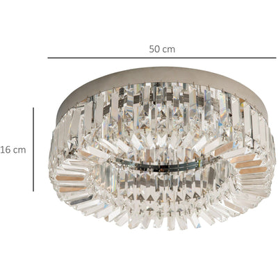 Silver Crystal Chandelier Stainless Steel Pendant Lights Homcom