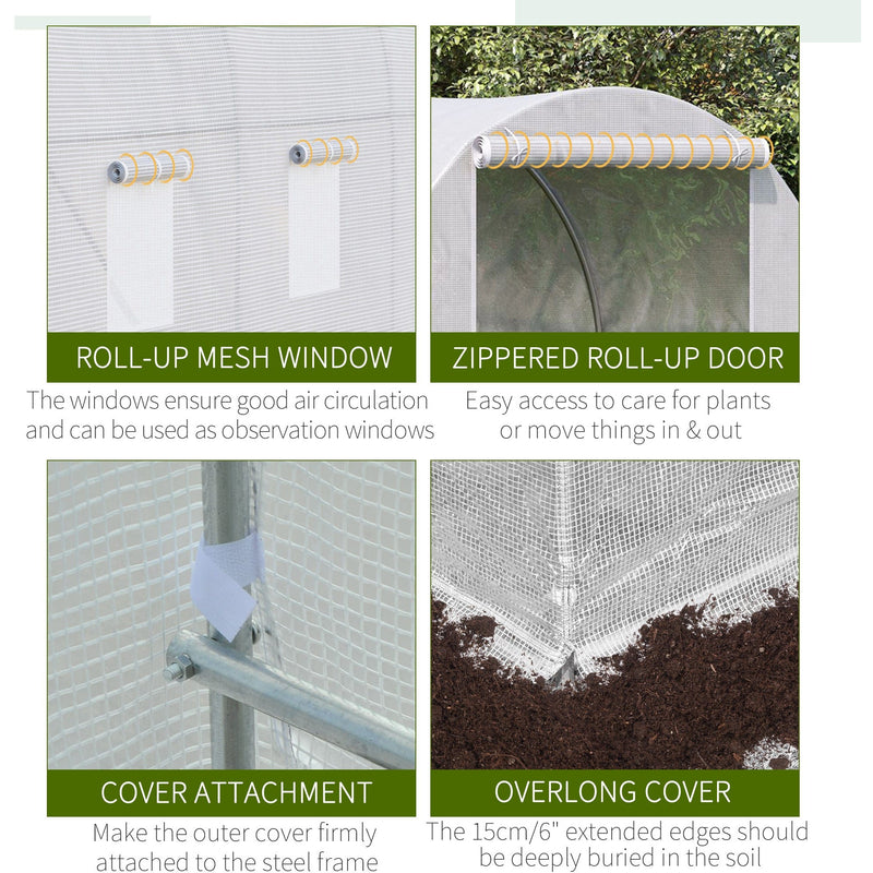 Large Tunnel Greenhouse, Steel Frame, Walk-in, 3.5x2x2m