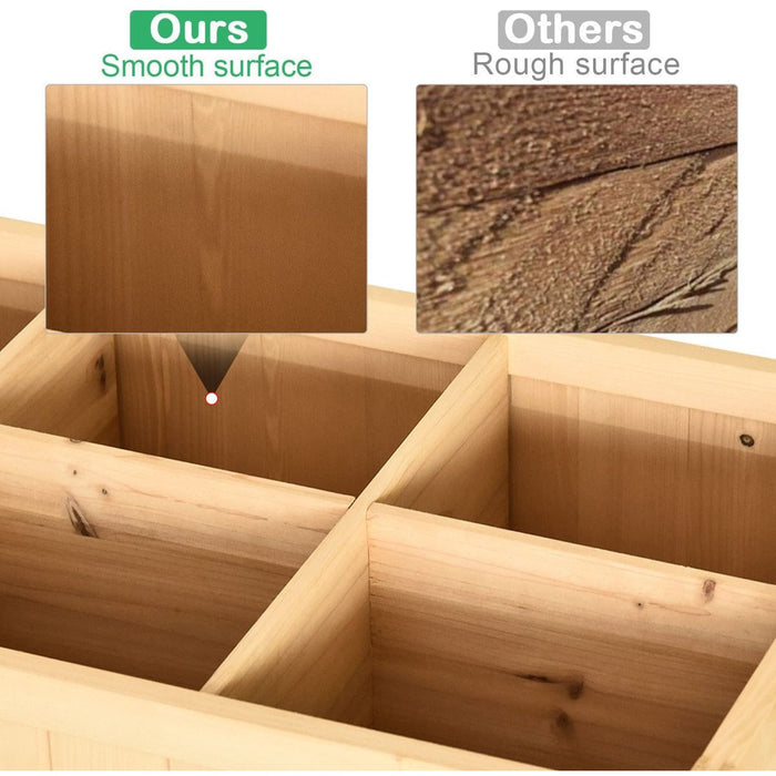 8-Box Raised Wooden Planter Box, 110x46x76 cm