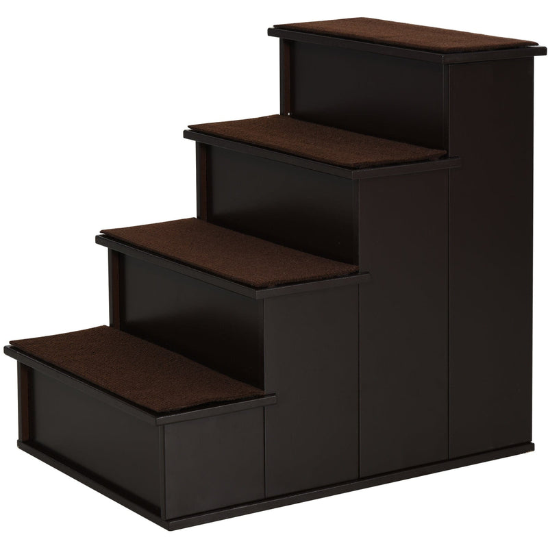 4 Step Wooden Pet Stairs with Non-Slip Carpet, 40x59x54.2cm