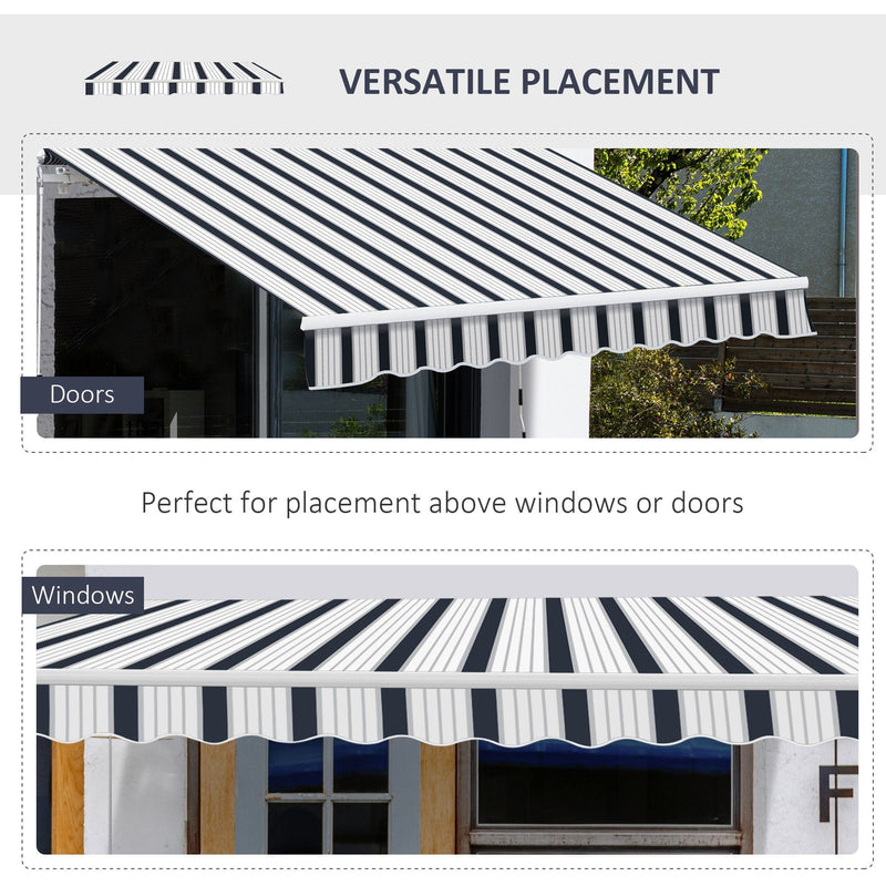 Manual Patio Awning - 4 x 3m Aluminium Retractable Sun Shade