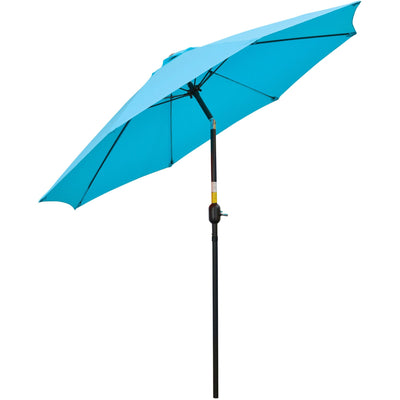 2.6M Patio Parasol with Aluminium Frame, Blue Outsunny
