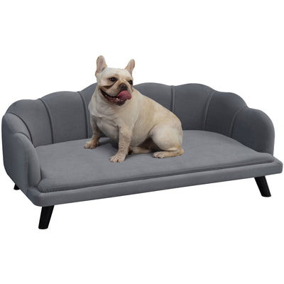 PawHut Grey Shell Dog Sofa for Large Dogs PawHut