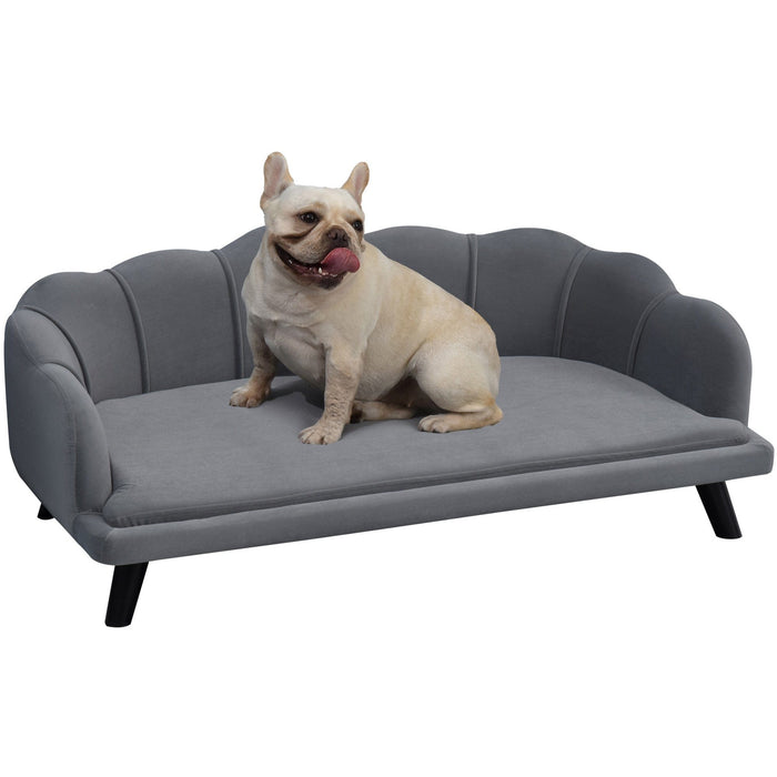 PawHut Grey Shell Dog Sofa for Large Dogs