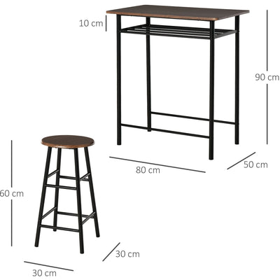 Bar Table And Stool Set Homcom