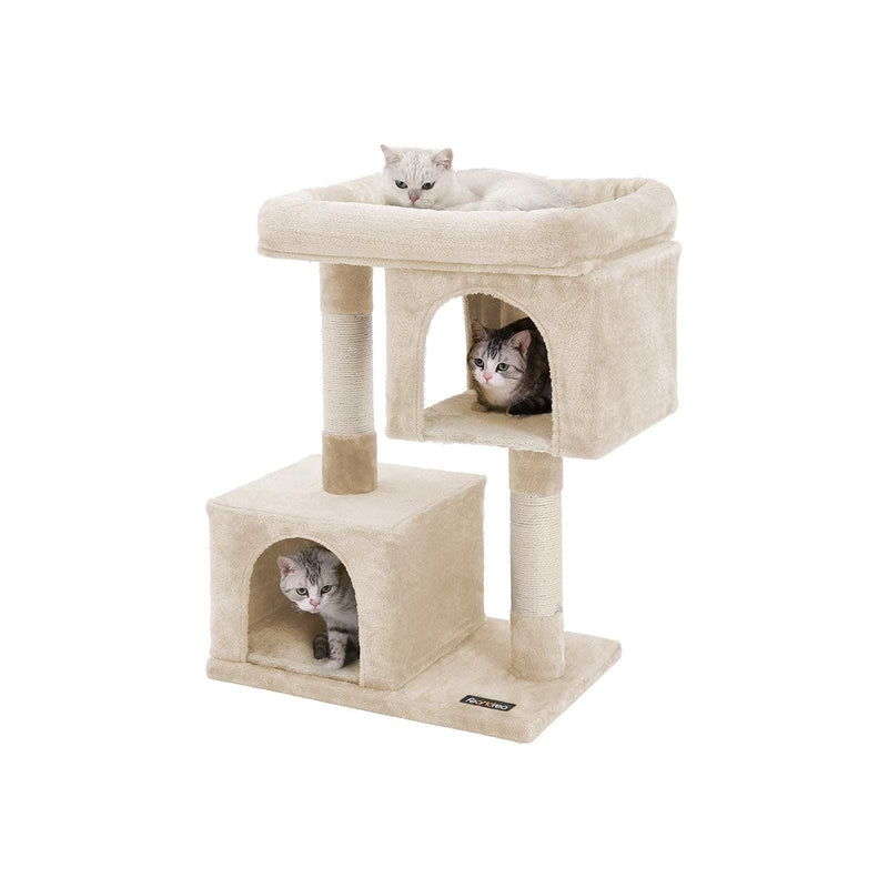 Feandrea Cat Tree With Bed On Top, Beige