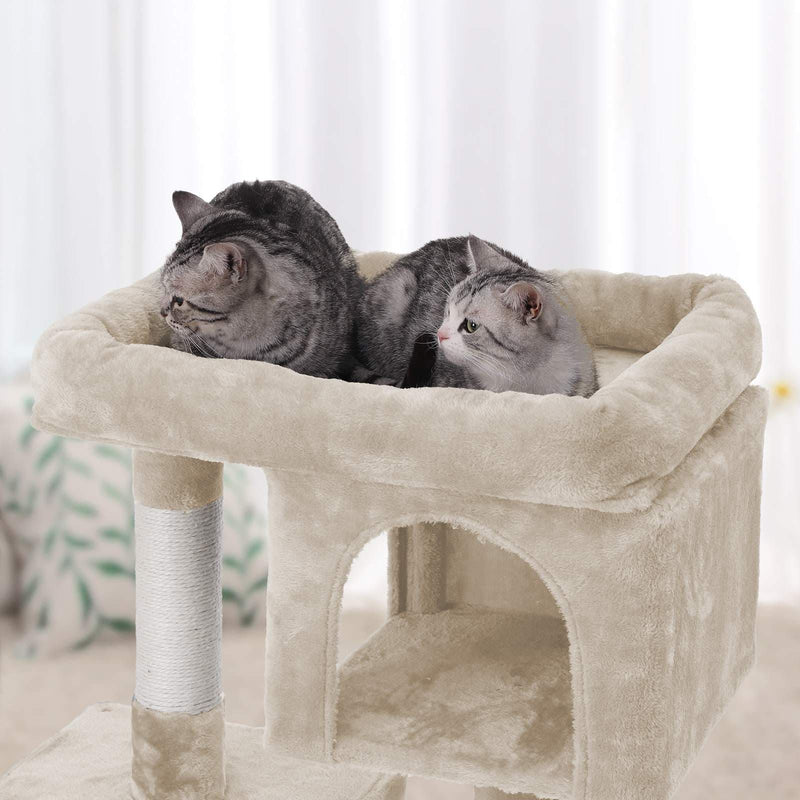 Feandrea Cat Tree With Bed On Top, Beige