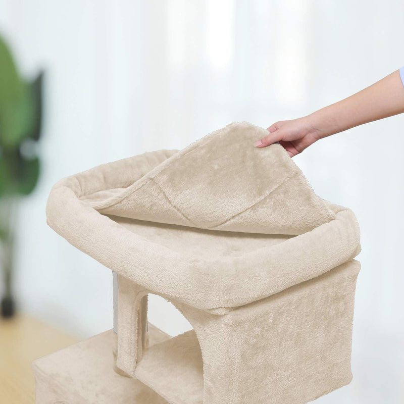 Feandrea Cat Tree With Bed On Top, Beige