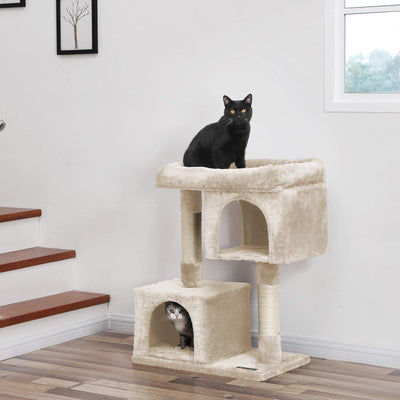 Feandrea Cat Tree With Bed On Top, Beige Songmics
