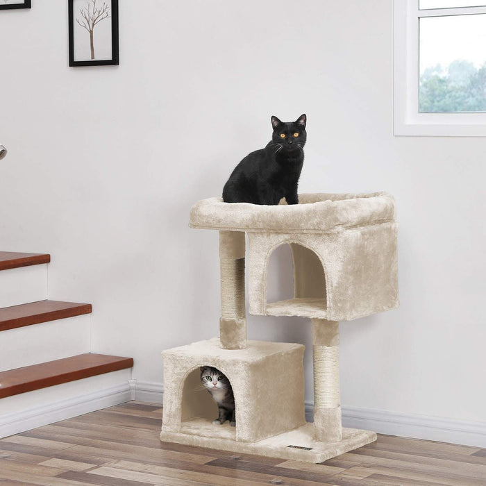 Feandrea Cat Tree With Bed On Top, Beige