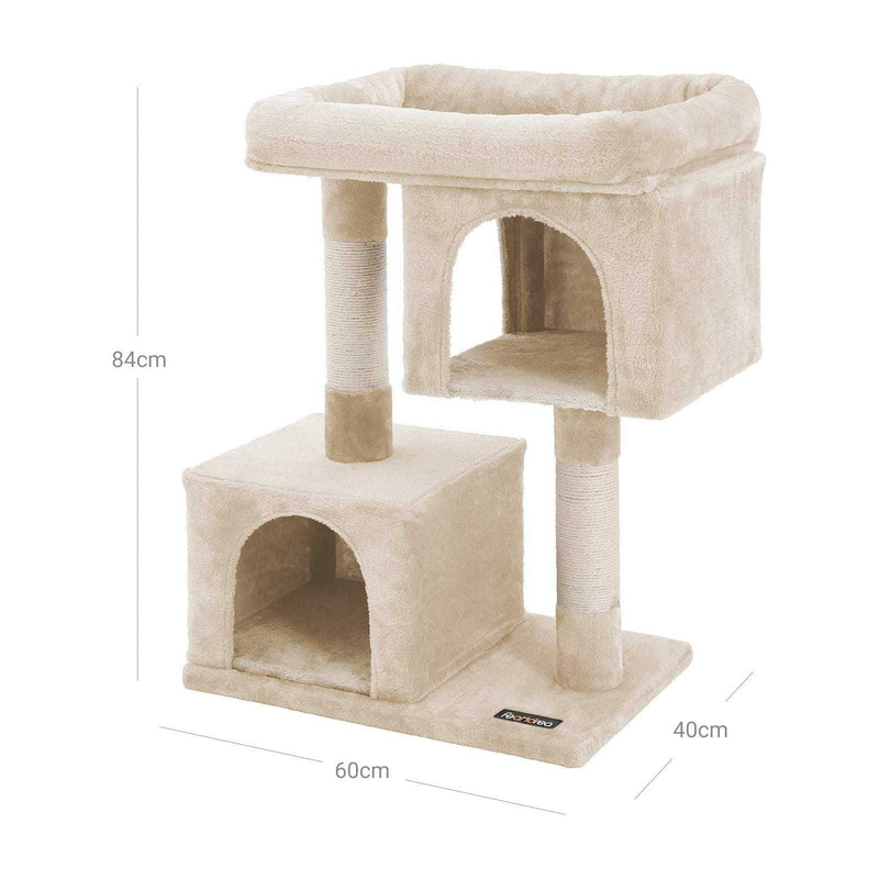Feandrea Cat Tree With Bed On Top, Beige