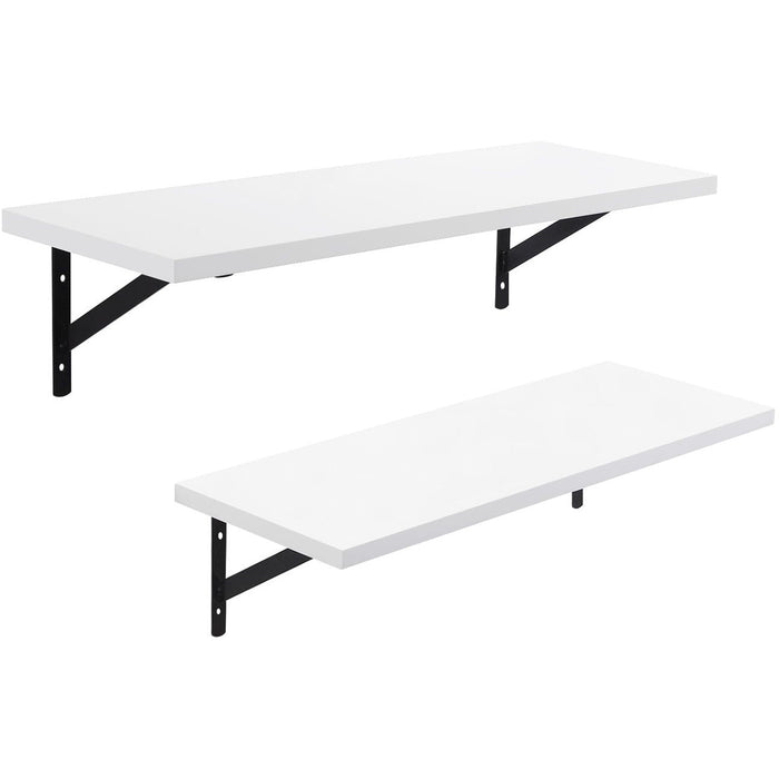 Set of 2 Floating Shelves - White/Black