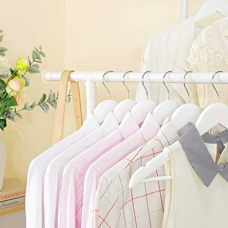 White Clothes Rail 2 Shelves Songmics
