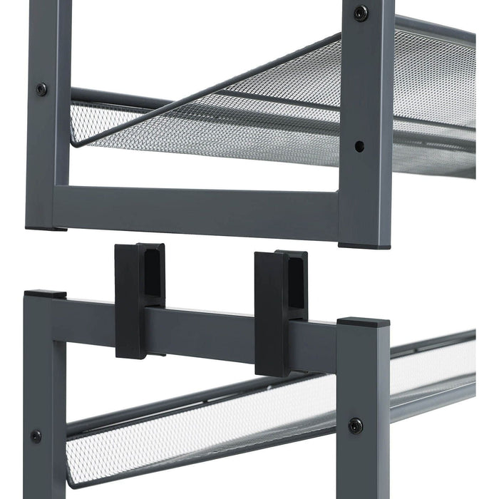 2 Stacking Shoe Racks, Grey