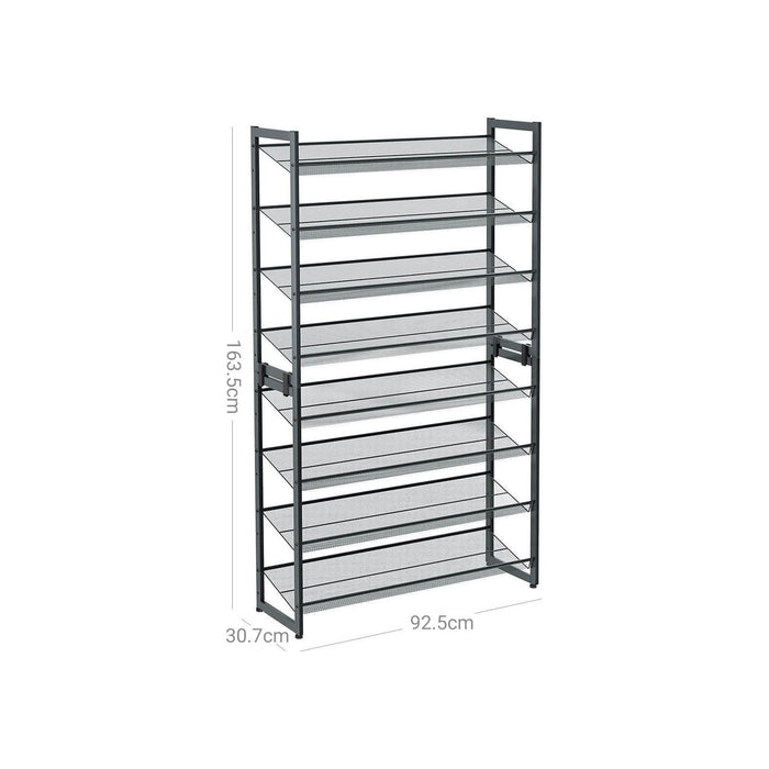 2 Stacking Shoe Racks, Grey