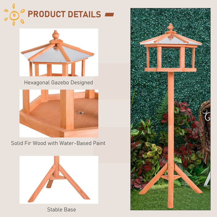 Deluxe Wooden Bird Stand Feeder Table, 113cm High