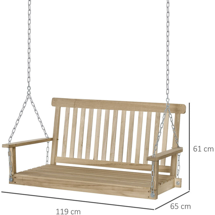 2 Seater Wooden Porch Swing Bench (Swing Bench Only)