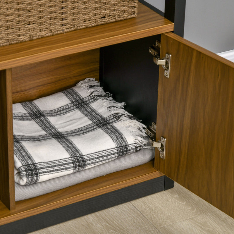 4-Tier Bookshelf, Storage & Cabinet, Walnut