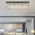 Square Silver Crystal Chandelier, E14 Base Homcom