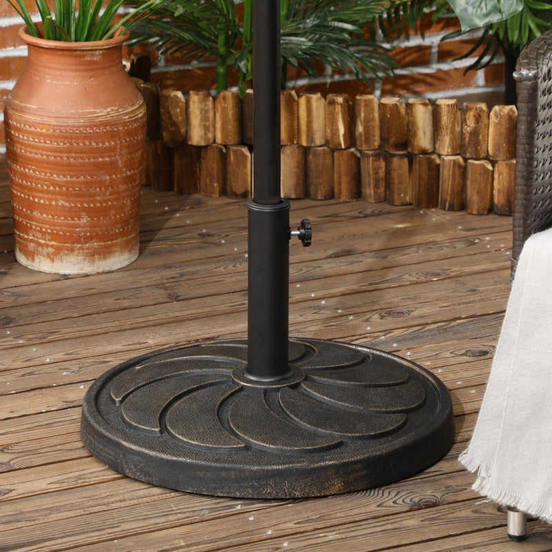 Bronze Round Outdoor Umbrella Stand - 18kg Outsunny