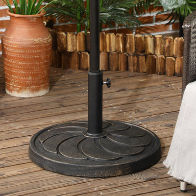 Bronze Round Outdoor Umbrella Stand - 18kg Outsunny