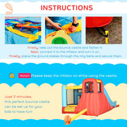 4 in 1 Bouncy Castle w/ Slide, Multicoloured Outsunny