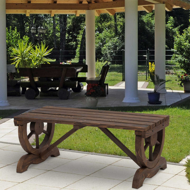 Wagon Wheel Bench Outsunny
