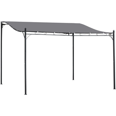 Wall Mounted Gazebo Canopy, Steel Frame, 4 x 3m Outsunny