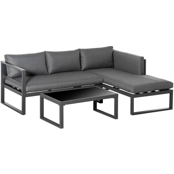 3pc Aluminium Garden Corner Sofa