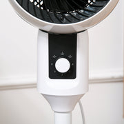 HOMCOM 32'' Air Circulator Fan 3 Speed, 70° Oscillation 90° Vertical Tilt, Round Base, Carry Handle, for Living Room, Bedroom, Office, Black and White Homcom