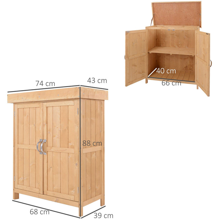 Small Garden Storage Cupboard - Double Doors - 74x43x88 cm