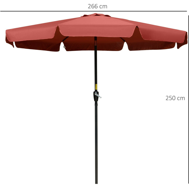2.5m Tilting Parasol - Scalloped Edge, Vented Top