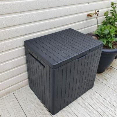 Keter City Outdoor Storage Box Plastic Waterproof Lockable Garden 113L Grey EBay