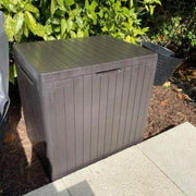 Keter City Outdoor Storage Box Plastic Waterproof Lockable Garden 113L Grey EBay