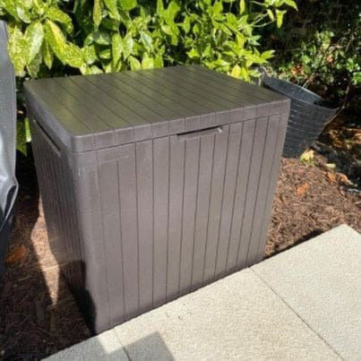 Keter City Outdoor Storage Box Plastic Waterproof Lockable Garden 113L Grey EBay