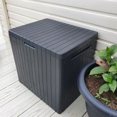 Keter City Outdoor Storage Box Plastic Waterproof Lockable Garden 113L Grey EBay