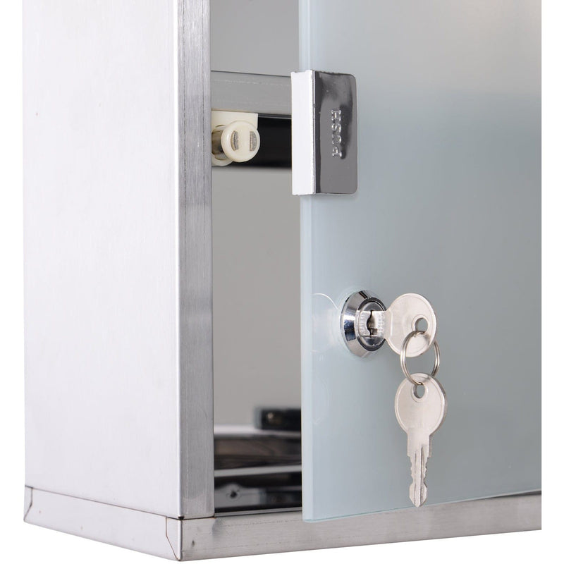Wall Mounted Medicine Cabinet, Stainless Steel, Lockable