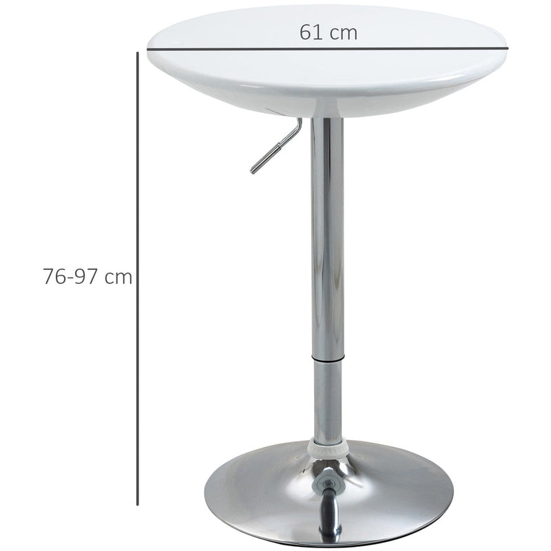 Modern White Round Bar Table With Adjustable Height